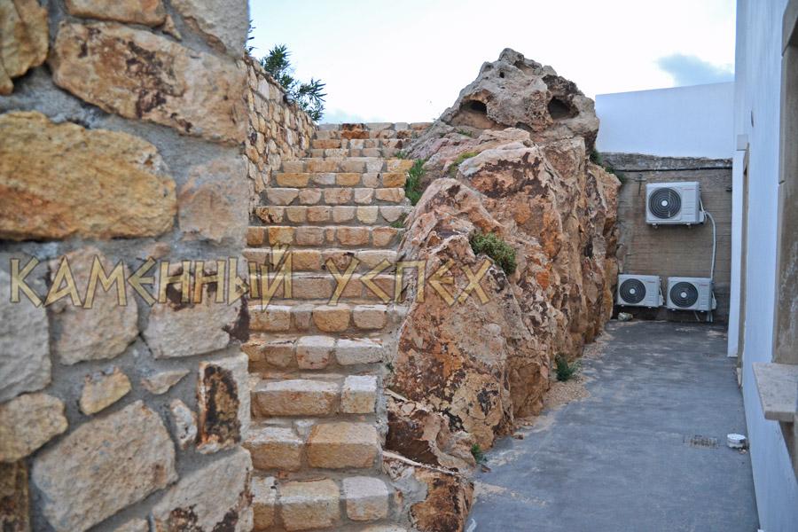 rock staircase made of natural stone