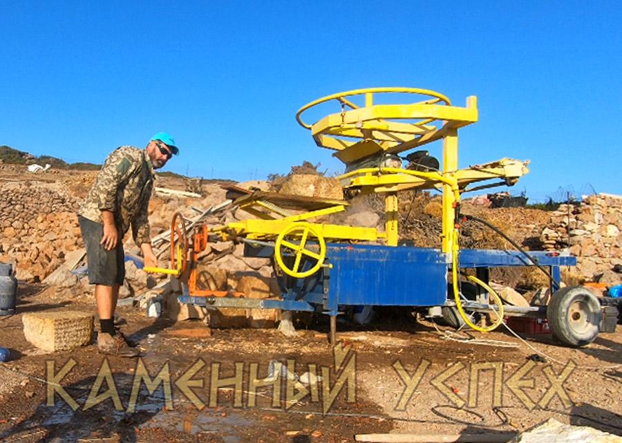Регулировка высоты обработки камня на станке Юрия Москаленко